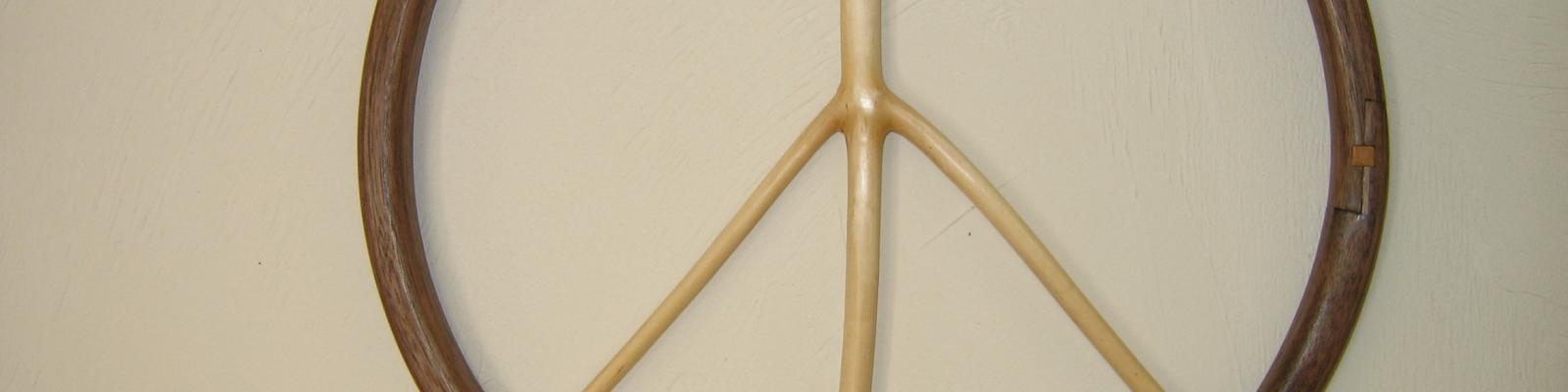 Wooden peace sign
