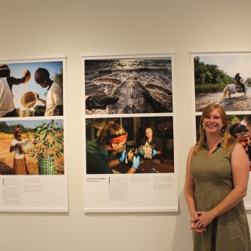 Photographer Lauren Owens Lambert at Opening reception for the Sustainable Solutions exhibition