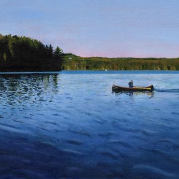 Louise Arnold - Caspian Lake Early Morning painting