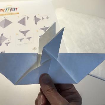 Origami Dedication Dove Demonstration by Priscilla Sturges