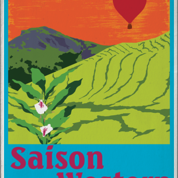 Colorful poster of mountains