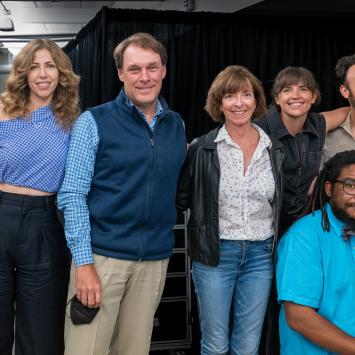 Lake Street Dive with Umbrella supporters Liz and Phill Gross photographed by Ron Mann