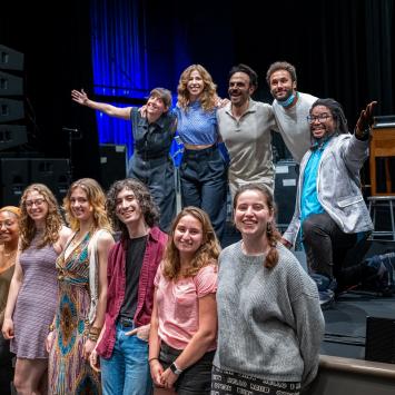 Lake Street Dive with young musicians photographed by Ron Mann