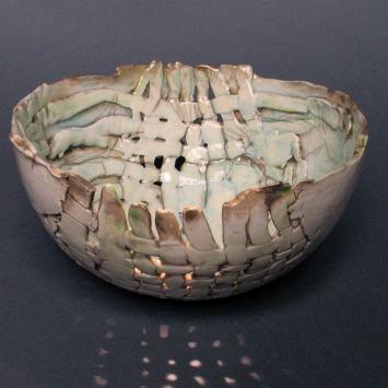 Raku ceramic bowl