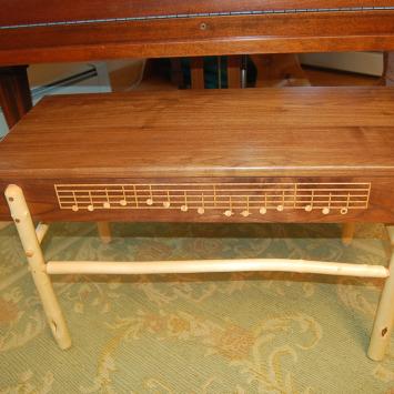 Wooden piano bench